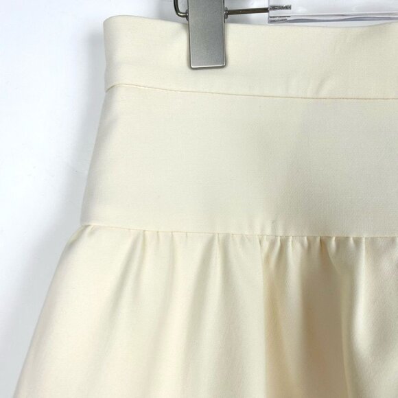 Maxmara Made In Italy Pleated Beige Sheep Wool Skirt L Size Grade A New With Tag - Picture 3 of 7